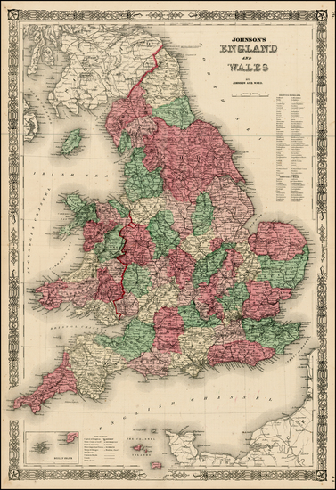 34-Europe and British Isles Map By Benjamin P Ward  &  Alvin Jewett Johnson