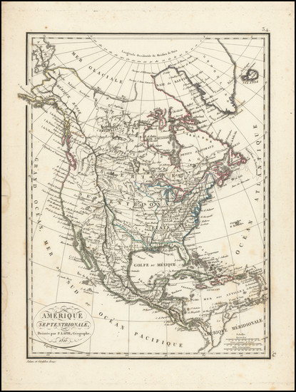 91-North America Map By Pierre Lapie