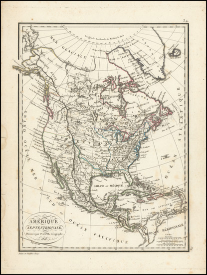 52-North America Map By Pierre Lapie