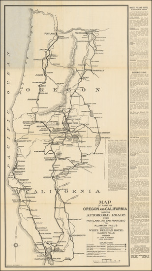 35-Oregon and California Map By Britton & Rey