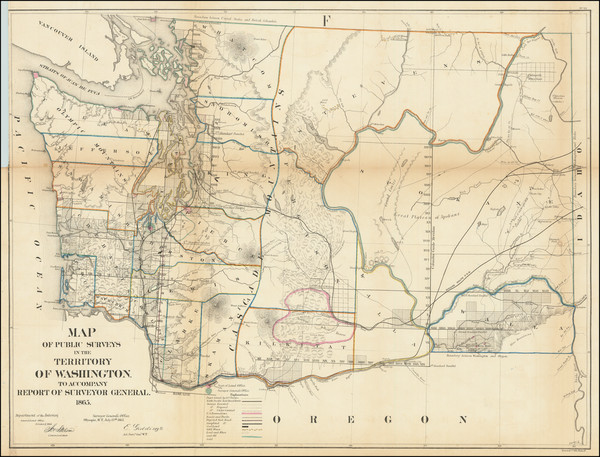 22-Washington Map By U.S. General Land Office Survey