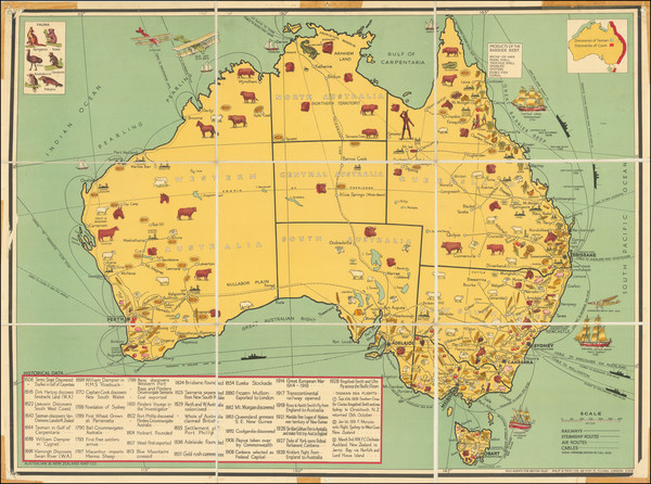 95-Australia and Pictorial Maps Map By Philip & Tracey LTD.  / Australian & New Zealand Ma