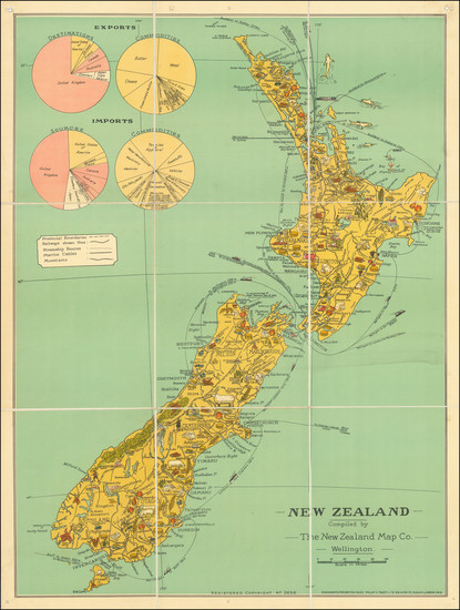 64-New Zealand Map By New Zealand Map Company