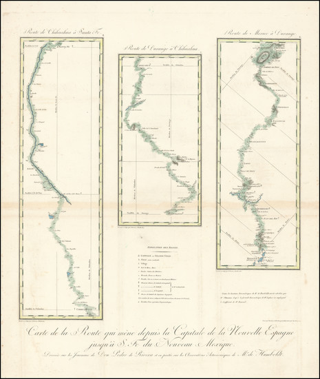 86-New Mexico and Mexico Map By Alexander Von Humboldt