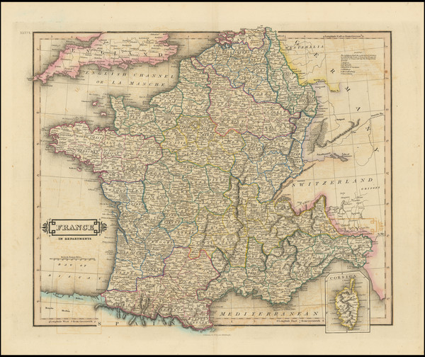 12-France Map By William Home Lizars