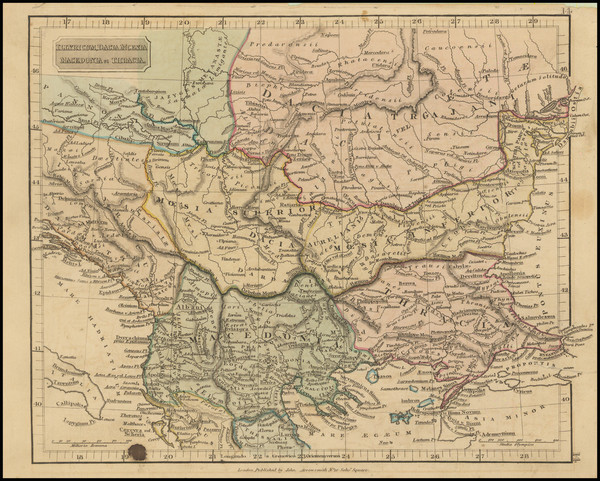 91-Romania, Bulgaria, Turkey and Greece Map By John Arrowsmith