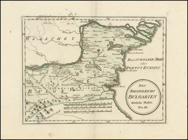 6-Bulgaria Map By Franz Johann Joseph von Reilly