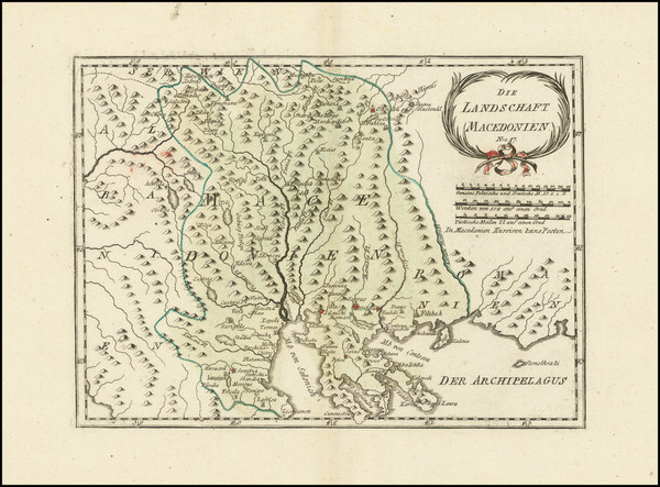 51-Greece Map By Franz Johann Joseph von Reilly