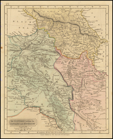 88-Central Asia & Caucasus, Persia & Iraq and Turkey & Asia Minor Map By John Arrowsmi