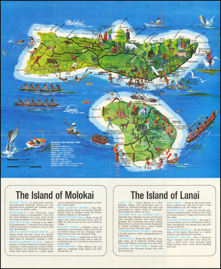 76-Hawaii, Hawaii and Pictorial Maps Map By Hawaii Visitors Bureau