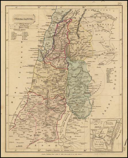 87-Holy Land Map By John Arrowsmith