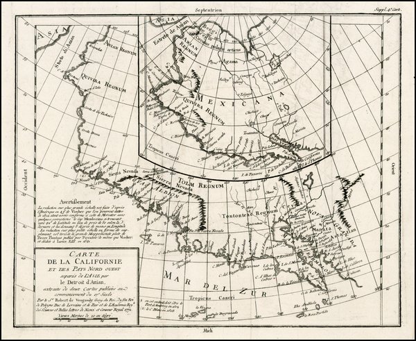 66-Southwest, Alaska and California Map By Denis Diderot / Didier Robert de Vaugondy