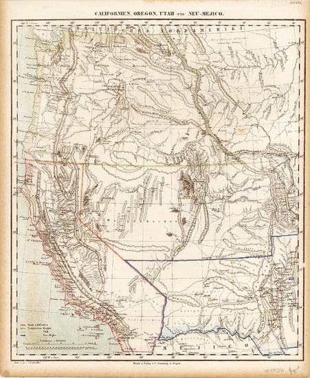 48-Southwest, Rocky Mountains and California Map By Carl Flemming