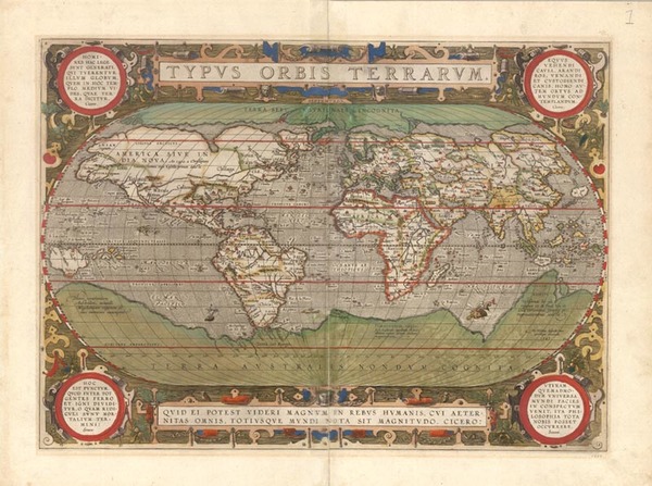 80-World and World Map By Abraham Ortelius