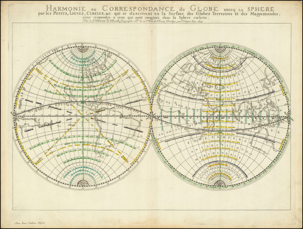 86-World and California as an Island Map By Nicolas Sanson