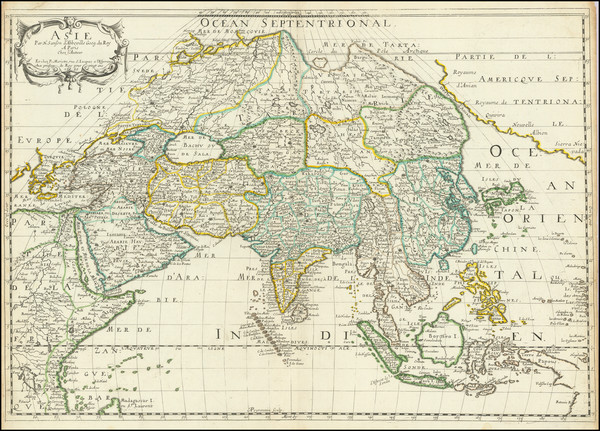 0-Pacific Northwest, Alaska, Asia and Korea Map By Nicolas Sanson