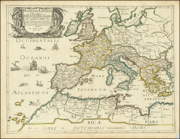 62-Europe Map By Melchior Tavernier / Nicolas Sanson