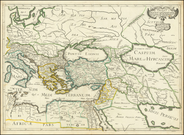 70-Mediterranean and Middle East Map By Melchior Tavernier / Nicolas Sanson