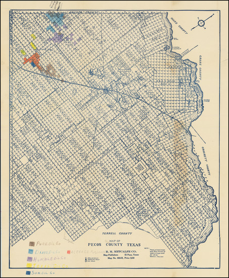 95-Texas Map By Vernon L Sullivan  / R. M. Metcalf Co