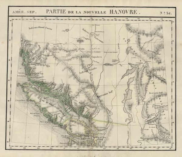 63-Canada Map By Philippe Marie Vandermaelen