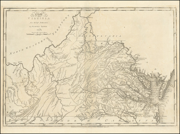 16-Virginia Map By Mathew Carey