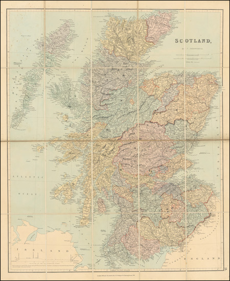 42-Scotland Map By John Arrowsmith / Edward Stanford