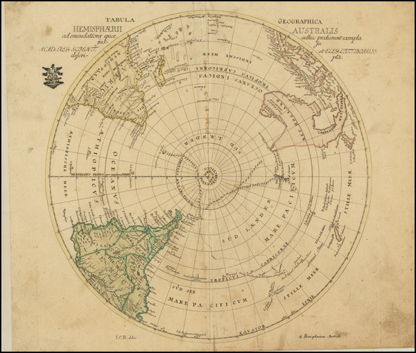 87-Polar Maps Map By Johann Christoph Rhode / Leonhard Euler