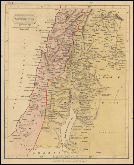 36-Middle East and Holy Land Map By John Arrowsmith