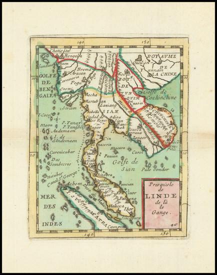 21-Singapore, Malaysia and Thailand, Cambodia, Vietnam Map By Pierre Du Val