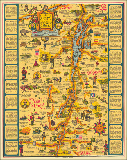 91-Vermont, New York State and Pictorial Maps Map By C. Eleanor Hall
