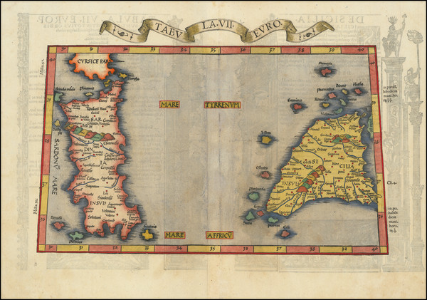 32-Sardinia and Sicily Map By Lorenz Fries