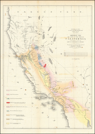 18-California and Geological Map By U.S. Pacific RR Survey