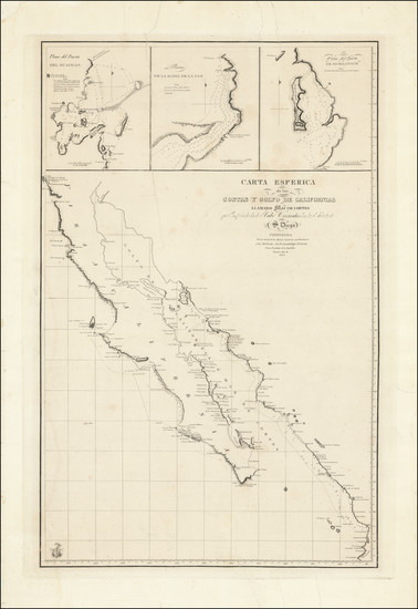 27-Mexico, Baja California and California Map By Aaron Arrowsmith