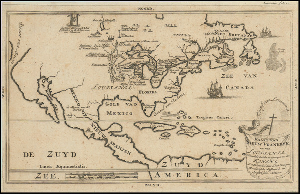 73-Midwest and North America Map By Louis de Hennepin