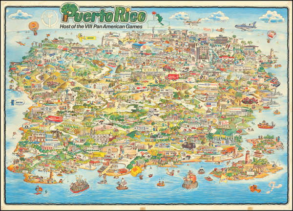 5-Puerto Rico and Pictorial Maps Map By Barbara Spurll / Donald  Liu