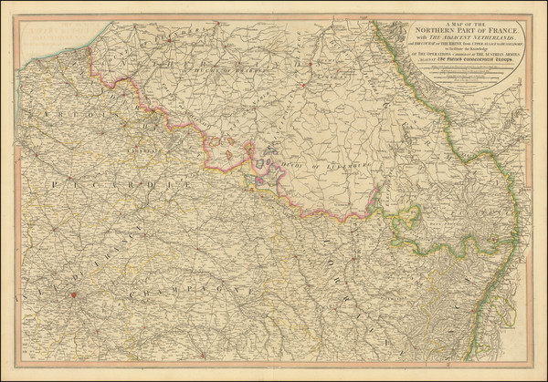 80-Belgium, Luxembourg, France and Germany Map By William Faden