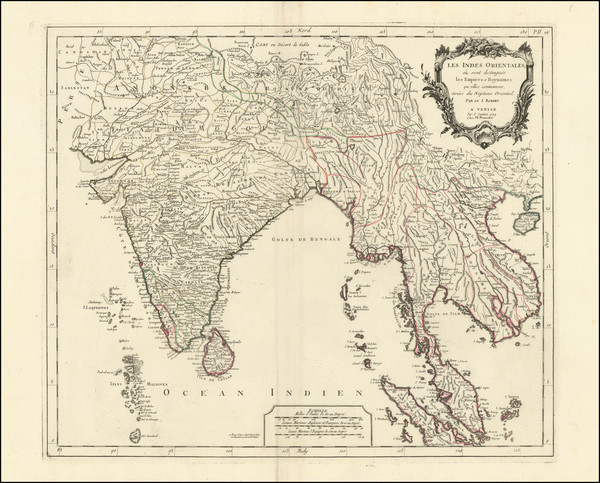 71-India, Malaysia and Thailand, Cambodia, Vietnam Map By Paolo Santini / Giovanni Antonio Remondi