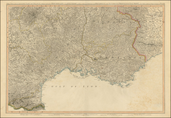 52-Northern Italy and Sud et Alpes Française Map By William Faden