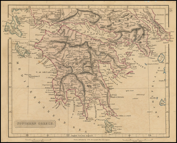 23-Greece Map By John Arrowsmith