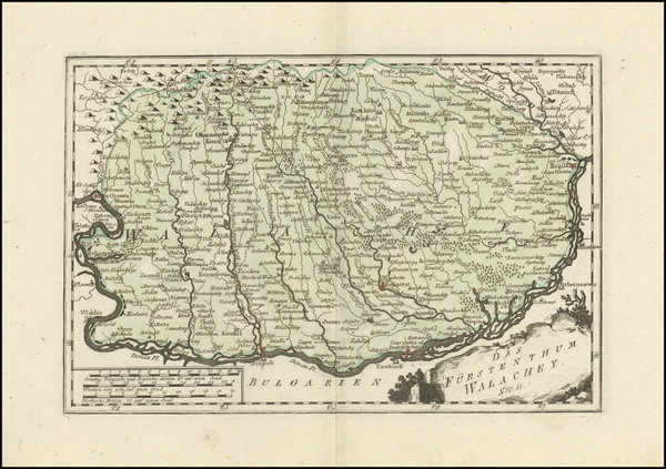 82-Romania Map By Franz Johann Joseph von Reilly