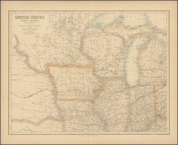 42-Midwest and Plains Map By Archibald Fullarton & Co.