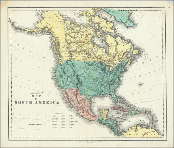 97-North America Map By Gall  &  Inglis