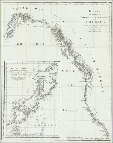 44-Pacific Northwest, Alaska, California and British Columbia Map By Daniel Friedrich Sotzmann