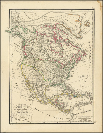 87-North America Map By Pierre Lapie