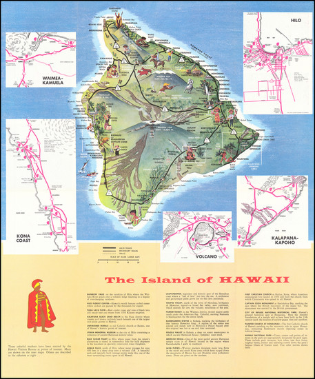 87-Hawaii, Hawaii and Pictorial Maps Map By Hawaii Visitors Bureau