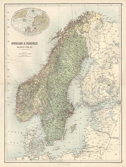 29-Europe and Scandinavia Map By Adam & Charles Black