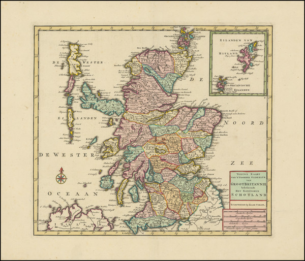 56-Scotland Map By Isaak Tirion