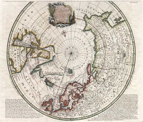 62-World, Northern Hemisphere and Polar Maps Map By Emanuel Bowen