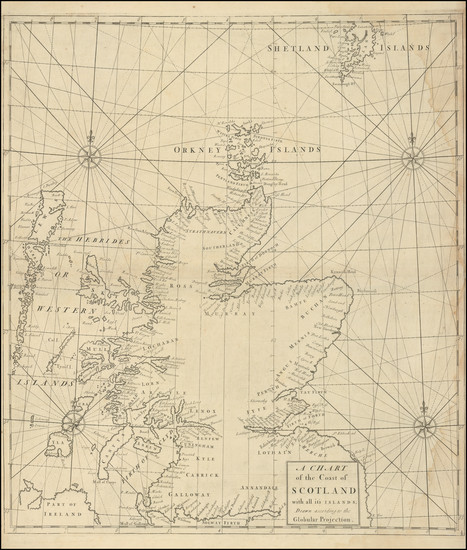 66-Scotland Map By John Senex / Edmond Halley / Nathaniel Cutler