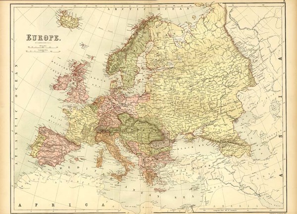 78-Europe and Europe Map By Adam & Charles Black